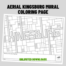 Load image into Gallery viewer, Aerial Kingsburg Mural Coloring Page
