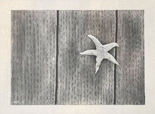 Load image into Gallery viewer, A charcoal drawing of a lone starfish.
